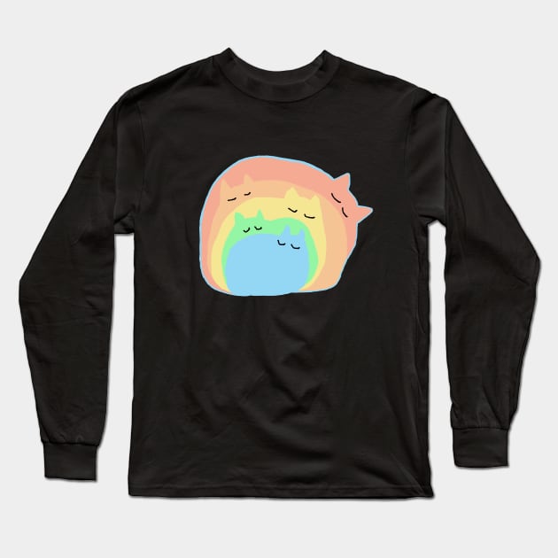 cat rainbow Long Sleeve T-Shirt by Roocolonia